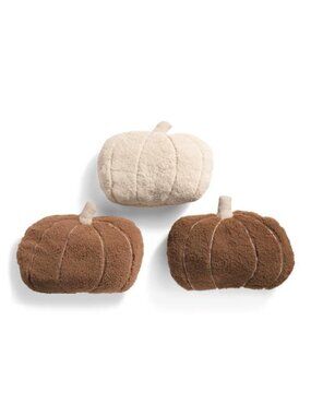 THE FARMHOUSE BY RACHEL ASHWELL 3pk Shaped Pumpkin Pillows, NEW